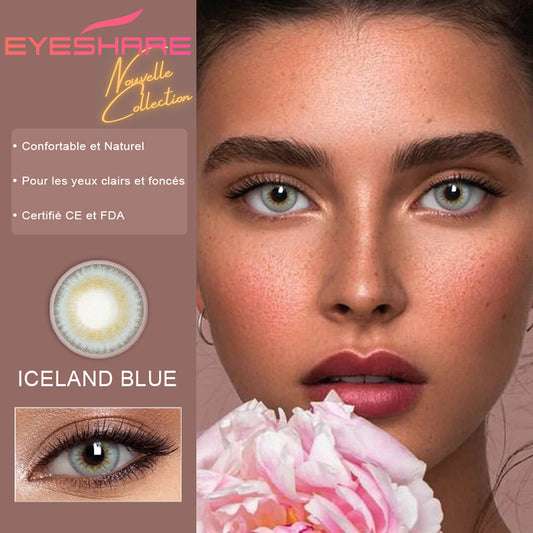 Lentilles de couleur bleu