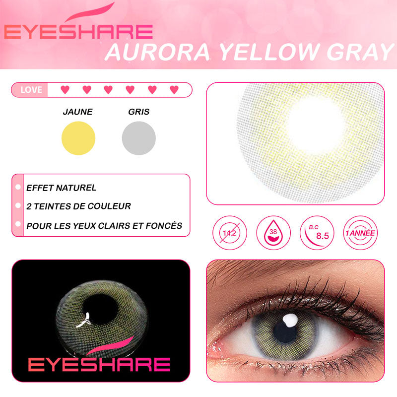 lentilles de couleur jaune 